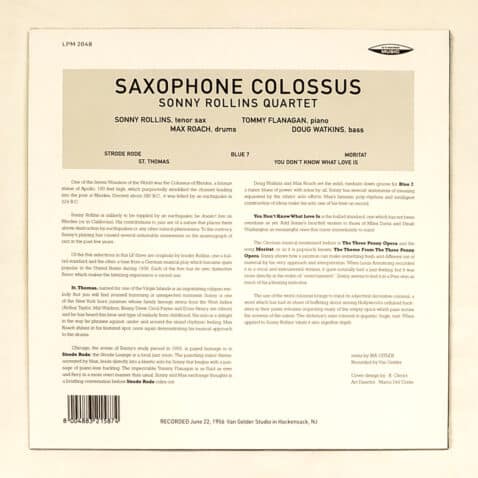lpm2048 sonny rollins - saxophone colossus 2